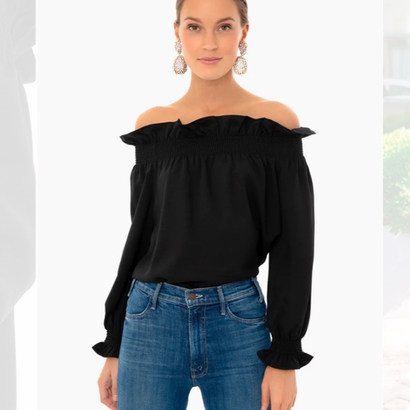 Tuckernuck Tops - Black Off the Shoulder Marguerite Blouse
TUCKERNUCK